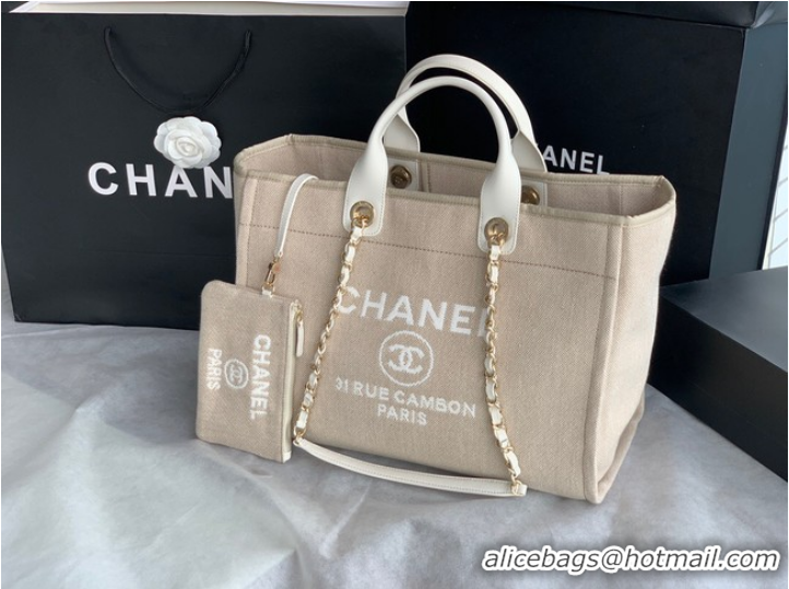 Luxury Cheap Chanel Canvas Tote Shopping Bag B66941 light gray