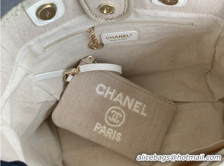 Trendy Design Chanel Canvas Shopping Bag 67001 Beige