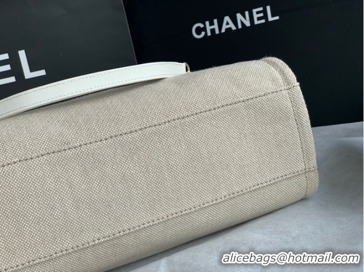 Trendy Design Chanel Canvas Shopping Bag 67001 Beige