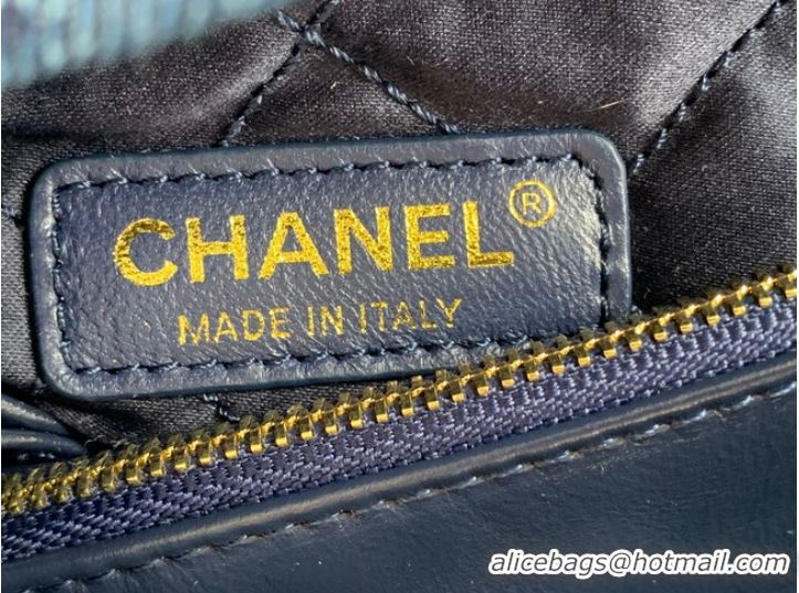 Shop Best CHANEL 22 HANDBAG Denim AS3260 blue&gold