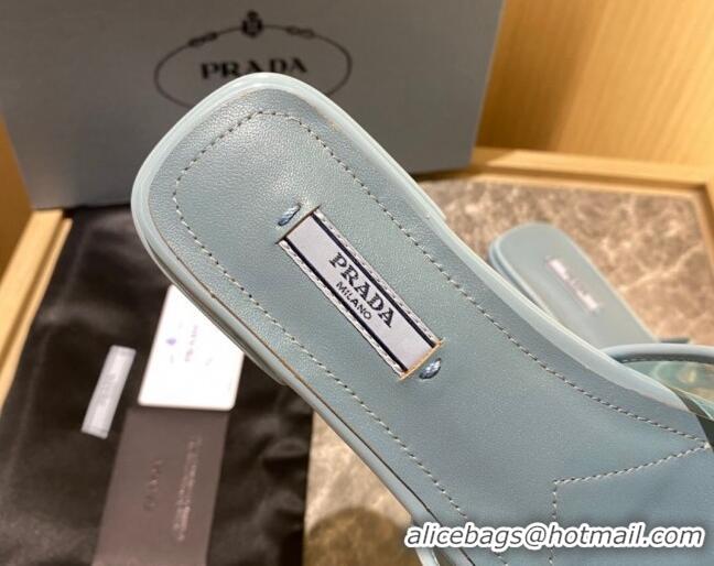 Good Quality Prada TPU Logo Flat Slide 1.5 cm Sandals 062293 Blue