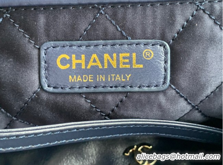 Famous Brand CHANEL 22 HANDBAG Denim AS3261 blue&white