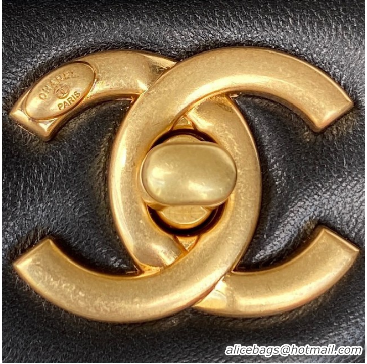 Top Grade Chanel MINI FLAP BAG Lambskin & Gold-Tone Metal AS3450 black