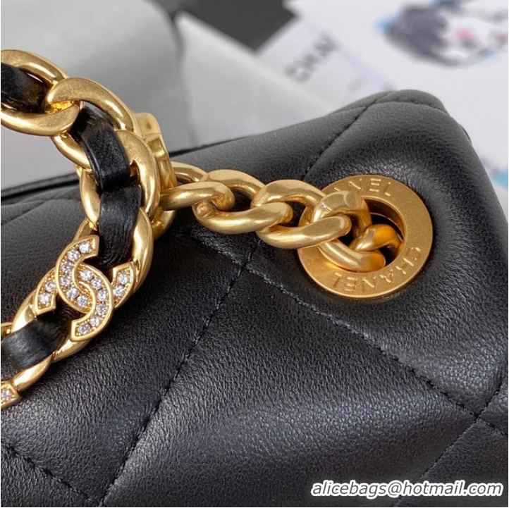 Top Grade Chanel MINI FLAP BAG Lambskin & Gold-Tone Metal AS3450 black