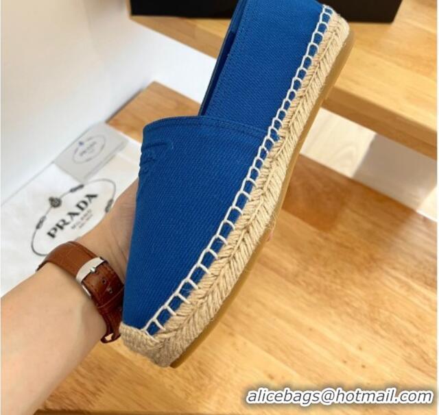 Top Design Prada Logo Canvas Espadrilles 2072204 Blue