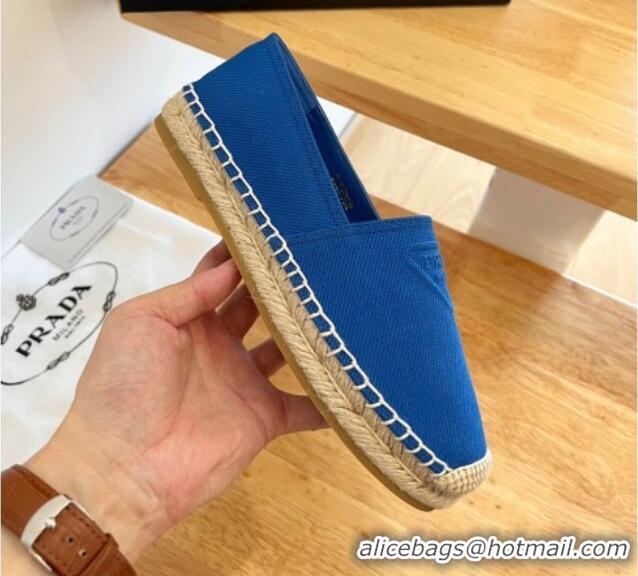 Top Design Prada Logo Canvas Espadrilles 2072204 Blue