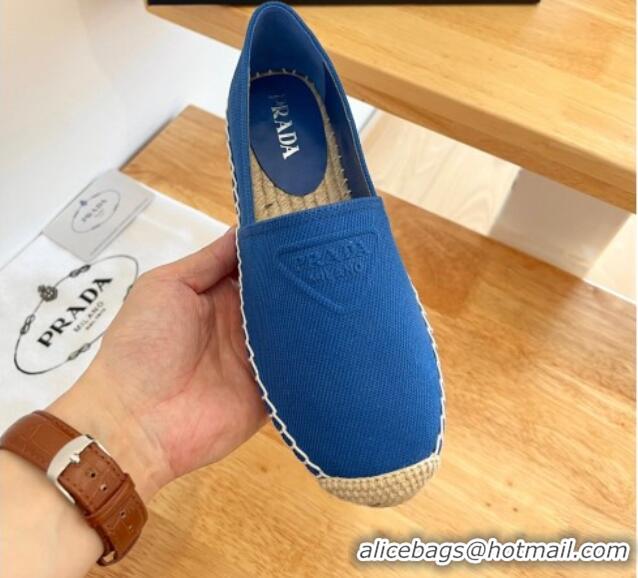 Top Design Prada Logo Canvas Espadrilles 2072204 Blue