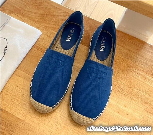 Top Design Prada Logo Canvas Espadrilles 2072204 Blue