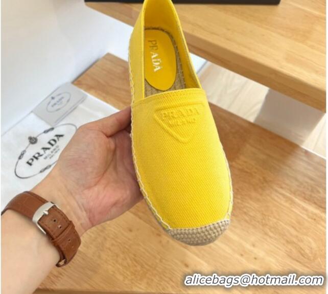 Top Grade Prada Logo Canvas Espadrilles 2072204 Yellow