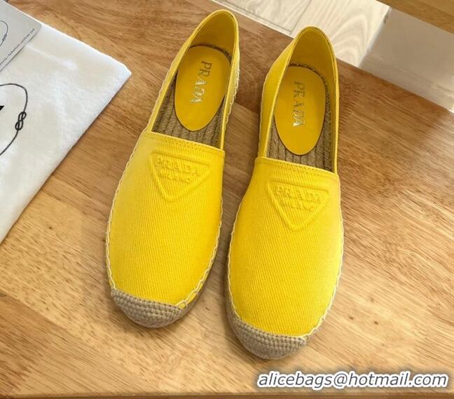 Top Grade Prada Logo Canvas Espadrilles 2072204 Yellow