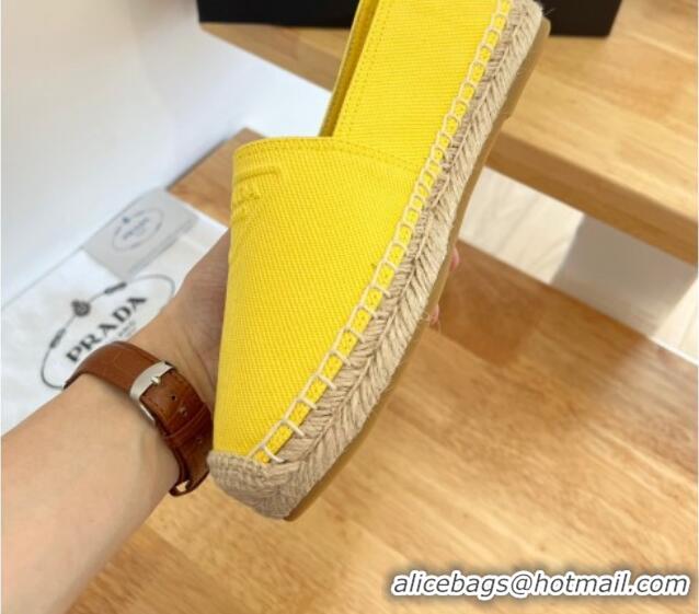 Top Grade Prada Logo Canvas Espadrilles 2072204 Yellow