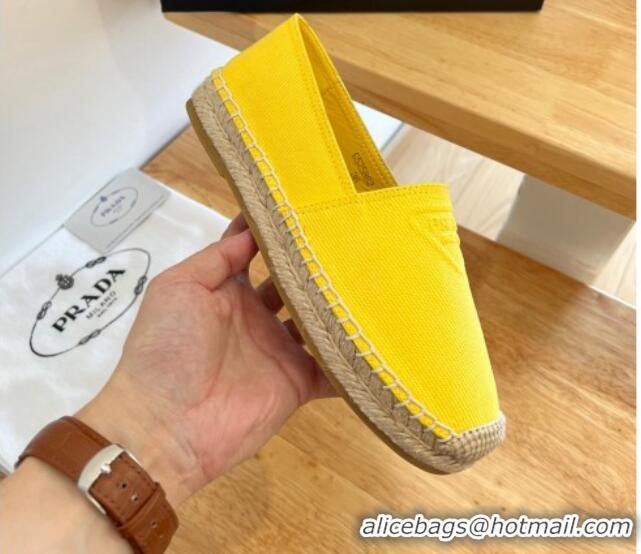 Top Grade Prada Logo Canvas Espadrilles 2072204 Yellow