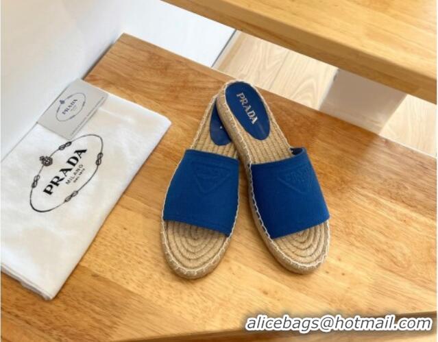 Purchase Prada Logo Canvas Espadrille Slide Sandals 072208 Blue