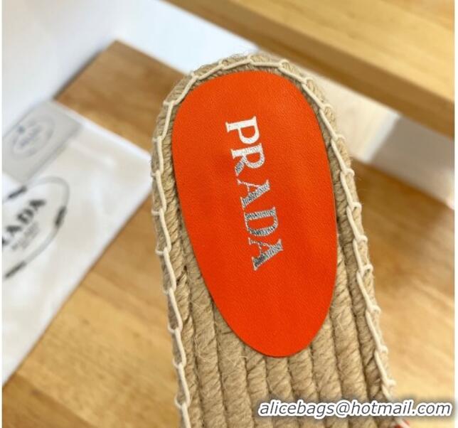 Low Price Prada Logo Canvas Espadrille Slide Sandals 072208 Red