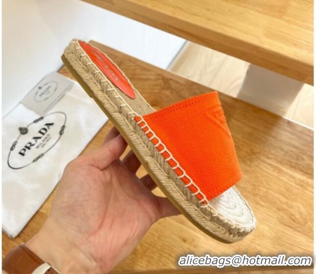 Low Price Prada Logo Canvas Espadrille Slide Sandals 072208 Red