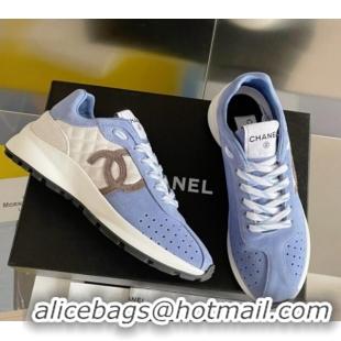 Sumptuous Chanel Suede Sneakers G39074 Blue/White