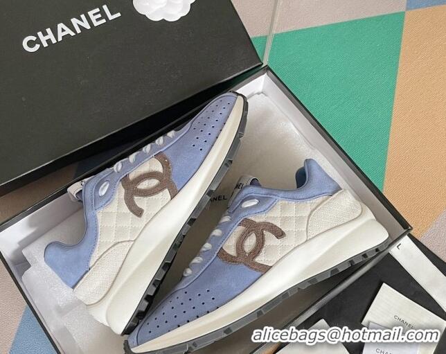 Sumptuous Chanel Suede Sneakers G39074 Blue/White