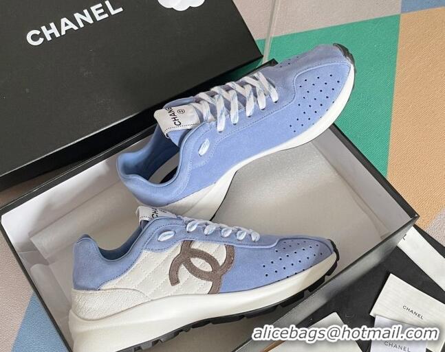 Sumptuous Chanel Suede Sneakers G39074 Blue/White