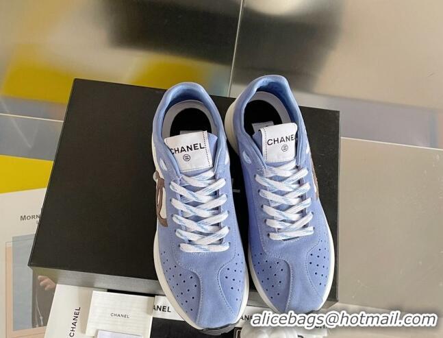 Sumptuous Chanel Suede Sneakers G39074 Blue/White