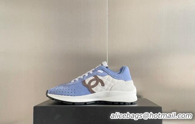 Sumptuous Chanel Suede Sneakers G39074 Blue/White