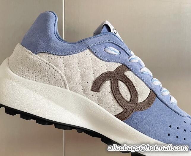 Sumptuous Chanel Suede Sneakers G39074 Blue/White