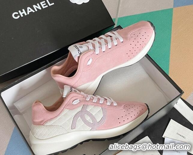 Popular Style Chanel Suede Sneakers G39074 Pink/White