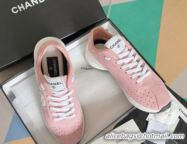 Popular Style Chanel Suede Sneakers G39074 Pink/White