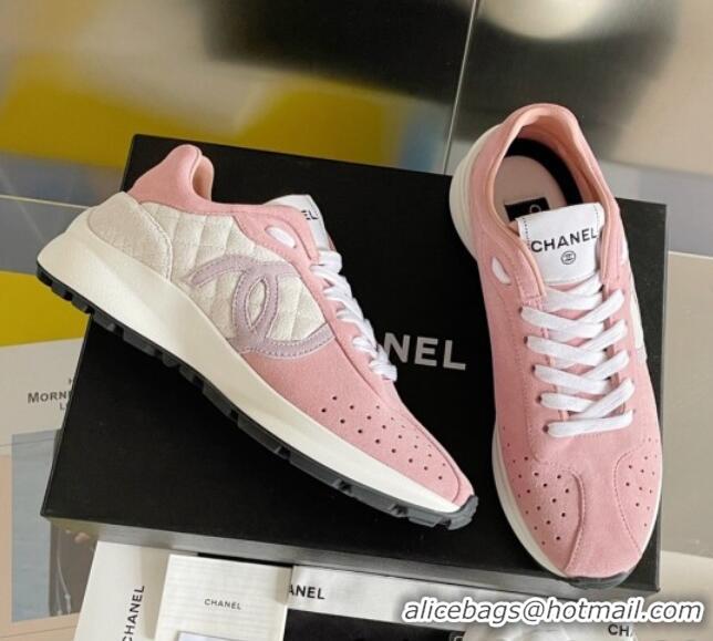 Popular Style Chanel Suede Sneakers G39074 Pink/White