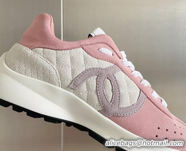 Popular Style Chanel Suede Sneakers G39074 Pink/White