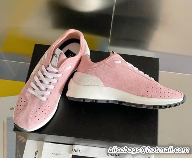 Popular Style Chanel Suede Sneakers G39074 Pink/White