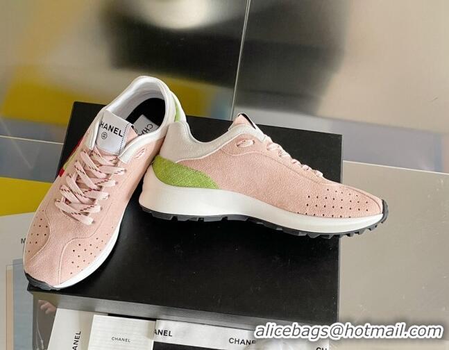 Lower Price Chanel Suede Sneakers G39074 Pink/Green