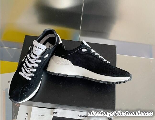 Charming Chanel Suede Sneakers G39074 Black/White