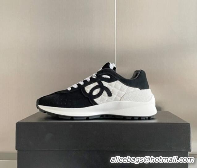 Charming Chanel Suede Sneakers G39074 Black/White