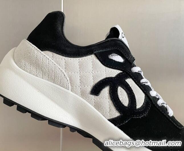 Charming Chanel Suede Sneakers G39074 Black/White