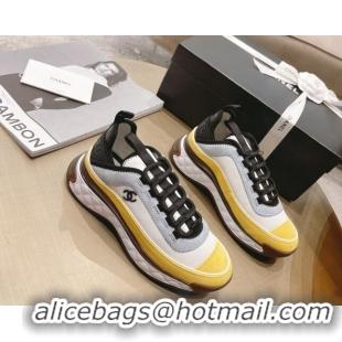 Trendy Design Chanel Fabric & Suede Sneakers G39070 Yellow