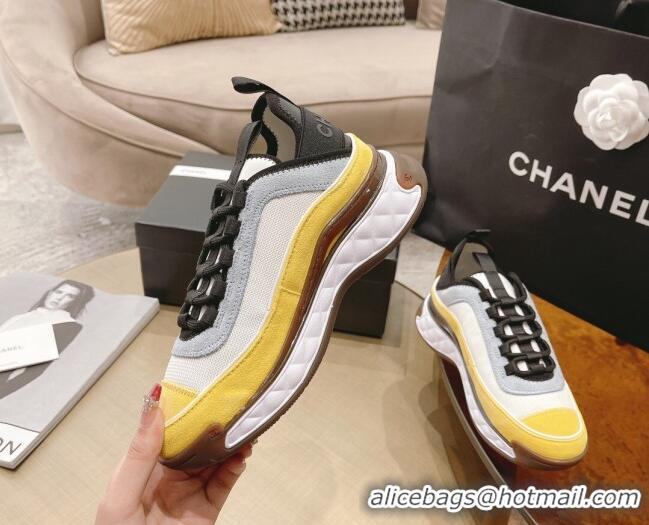 Trendy Design Chanel Fabric & Suede Sneakers G39070 Yellow