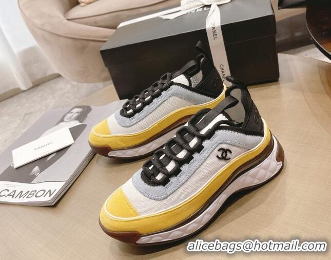 Trendy Design Chanel Fabric & Suede Sneakers G39070 Yellow