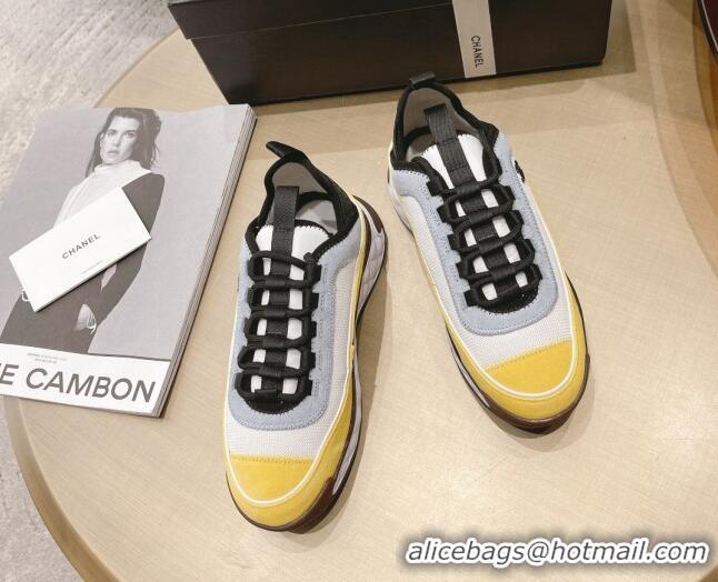 Trendy Design Chanel Fabric & Suede Sneakers G39070 Yellow