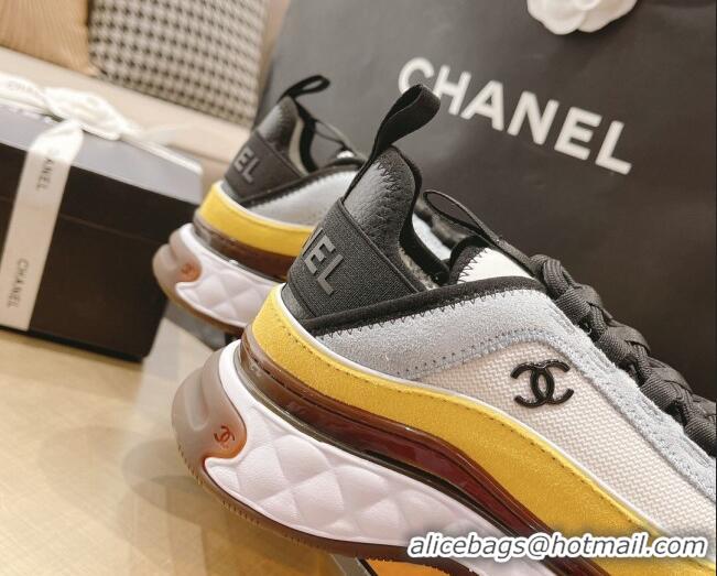 Trendy Design Chanel Fabric & Suede Sneakers G39070 Yellow