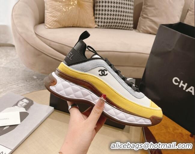 Trendy Design Chanel Fabric & Suede Sneakers G39070 Yellow