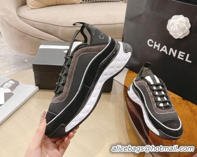 Grade Quality Chanel Fabric & Suede Sneakers G39070 Black