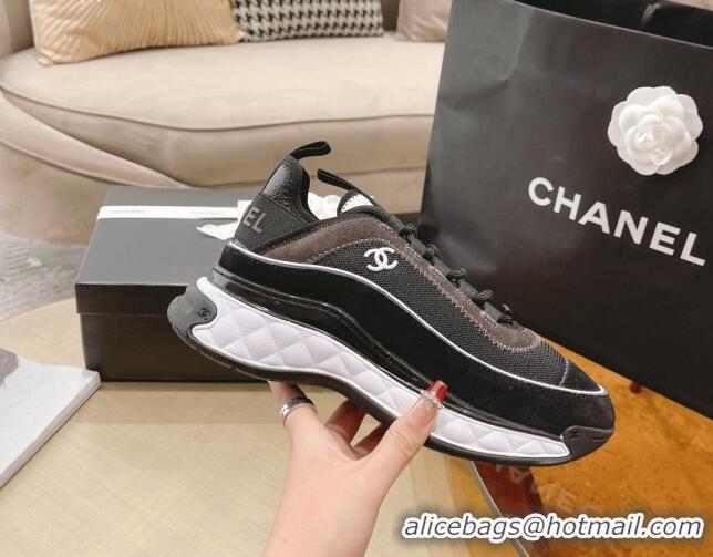 Grade Quality Chanel Fabric & Suede Sneakers G39070 Black