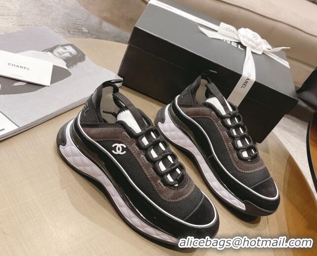 Grade Quality Chanel Fabric & Suede Sneakers G39070 Black