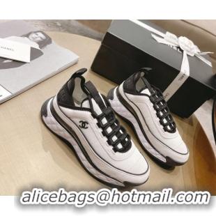 Sumptuous Chanel Fabric & Suede Sneakers G39070 White