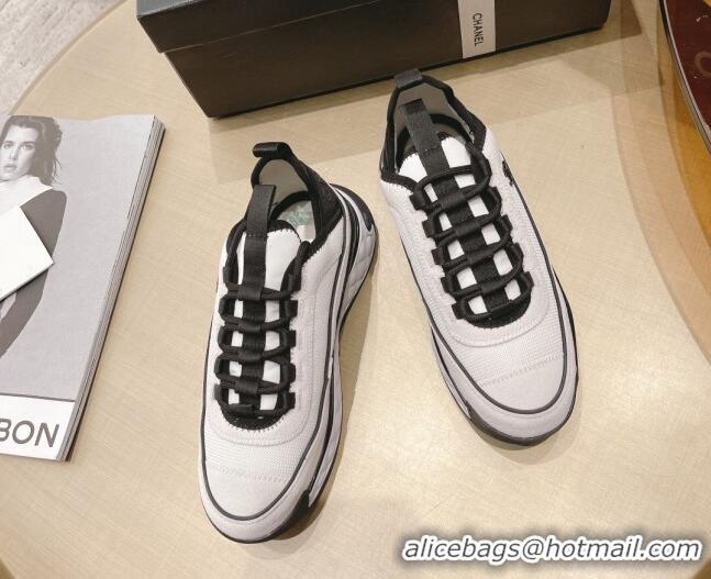 Sumptuous Chanel Fabric & Suede Sneakers G39070 White