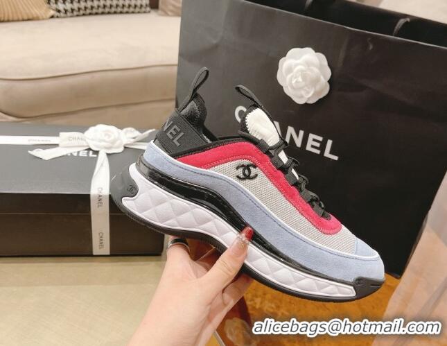 Stylish Chanel Fabric & Suede Sneakers G39070 Red