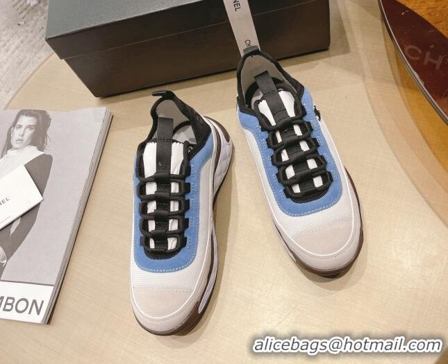 Cheap Price Chanel Fabric & Suede Sneakers G39070 Blue