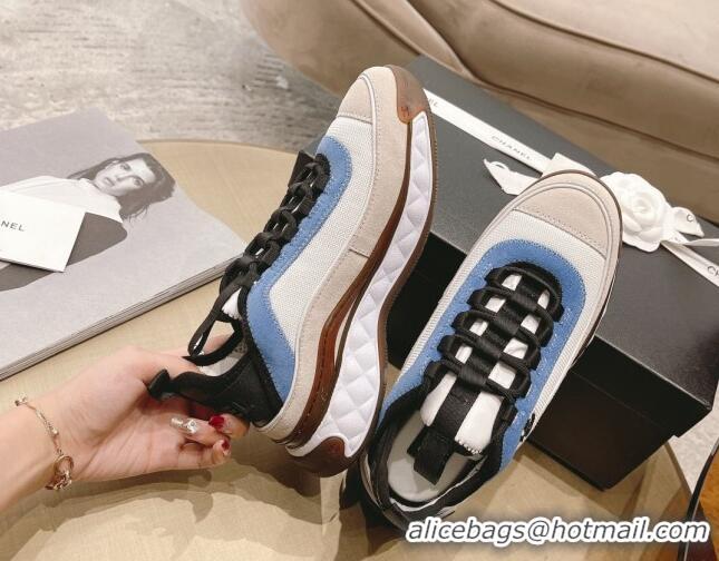 Cheap Price Chanel Fabric & Suede Sneakers G39070 Blue