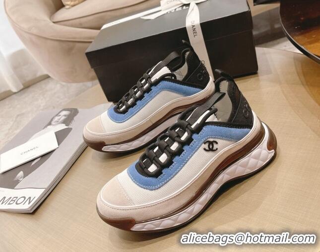 Cheap Price Chanel Fabric & Suede Sneakers G39070 Blue