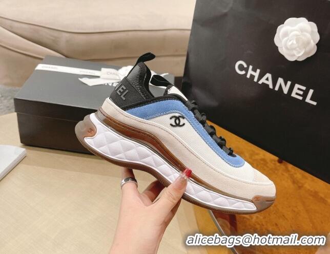 Cheap Price Chanel Fabric & Suede Sneakers G39070 Blue